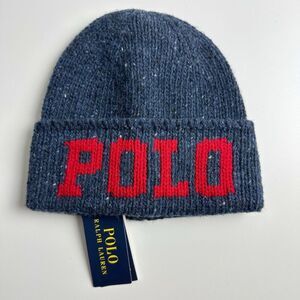 Polo Ralph Lauren Donegal "Polo" Rib Knit Cuffed Beanie Ski Hat Cap NWT
